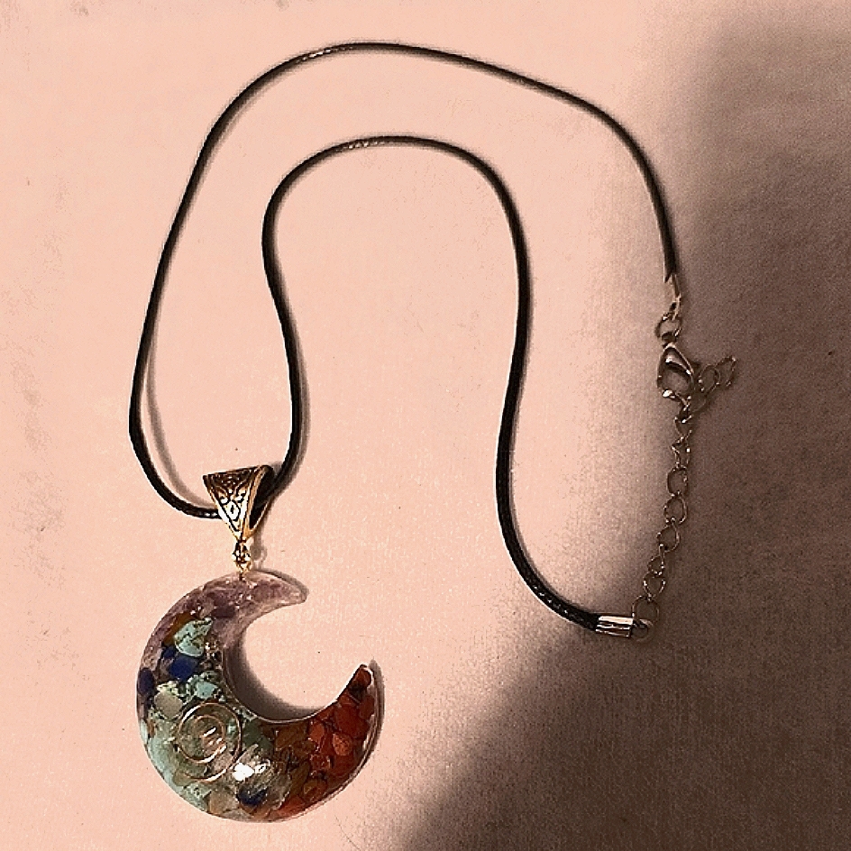 Colorful Crescent Moon Pendant Necklace 6$